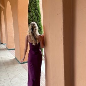 Milena Dark Cherry Corset Maxi Dress